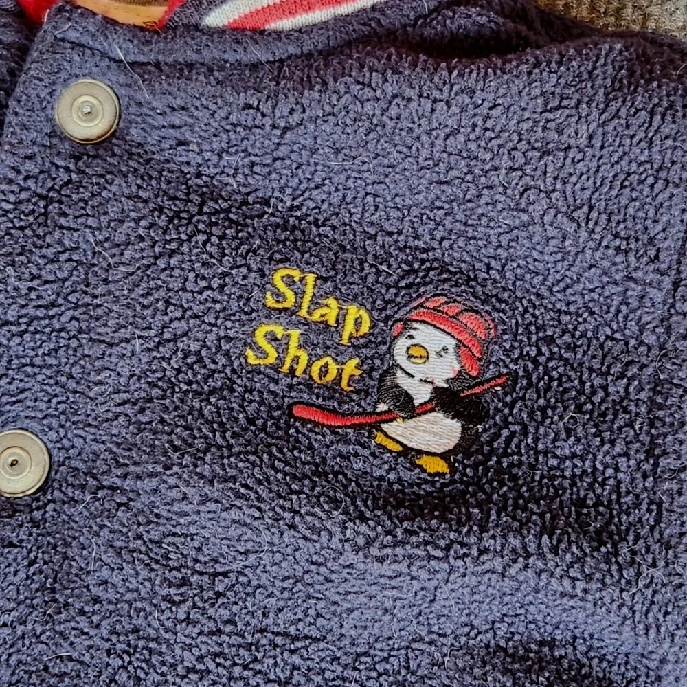 vtg Y2K Sesame Street Snowsuit Fleece Insulated hockey Slap Shot w/Mittens 12M‎